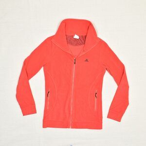 Adidas Women Full Zip Active Basic Jacket Polyester Red Size S Fleece Pockets